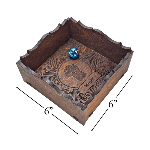 Class D&D Dice Rolling Tray Personal Size 6", DnD Dice Tray, Handcrafted, Dungeons and Dragons Dice Tray