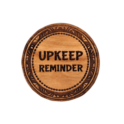Upkeep reminder token, Endstep reminder token, Magic The Gathering upkeep reminder