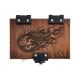 MTG Deck Box Fireball, Solid Walnut Wood, Handmade Magic the Gathering EDH Commander 100+ Sleeved Cards, Fireball
