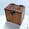 Wood MTG Deck Box, Cat Theme 100+ Sleeved Cards, Dice Tray, Handmade Walnut Tabby Cat