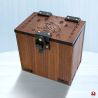 Wood MTG Deck Box, Frog Wizard Theme 100+ Sleeved Cards, Dice Tray, Handmade Walnut (No AI)
